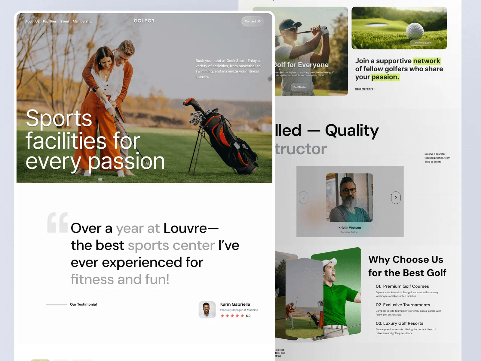 GOLFOR- Golf Sports Landing Page
